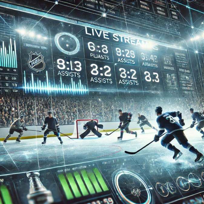 hockey game being broadcasted live